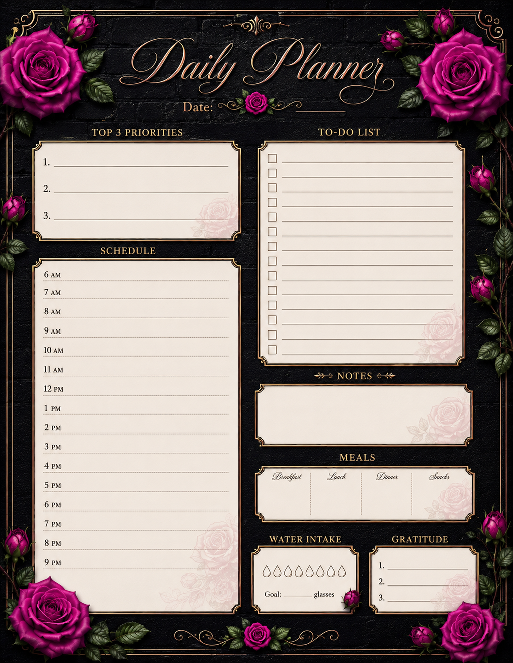 Dark Romance Planner — Complete Set (Digital Print)