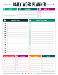 Work Day Planner — Teal Floral