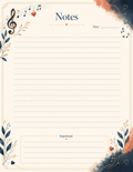Music Notes Page (Botanical)