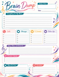 Brain Dump Planner — Rainbow Watercolor