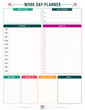 Daily Work Planner — Colorful Sections