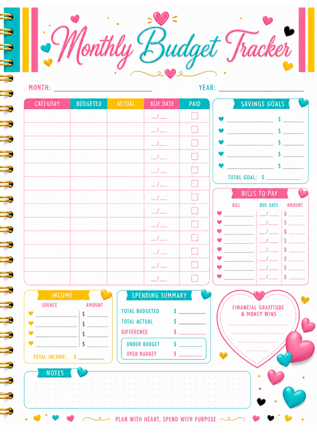 The Day Planner Collection — Printable Planning Pages | Daily, Monthly, Budget & Notes | Instant Download