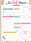 The Day Planner — Printable Daily Planning Page | Colorful Heart Design | Instant Download